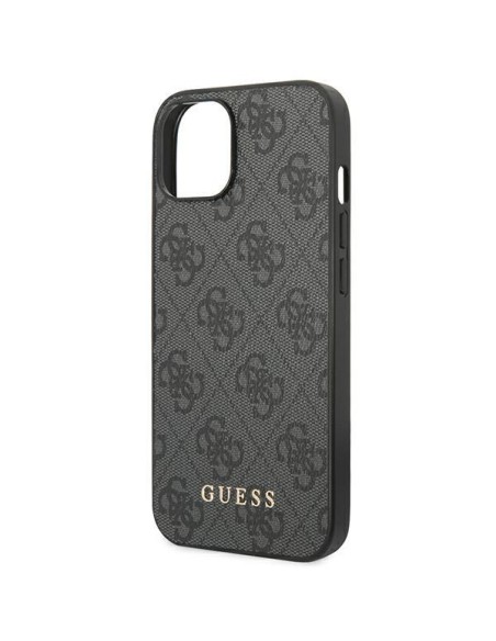 Guess 4G Metal Gold Logo dėklas iPhone 14 - pilkas Guess 4G Metal Gold Logo dėklas iPhone 14 - pilkas