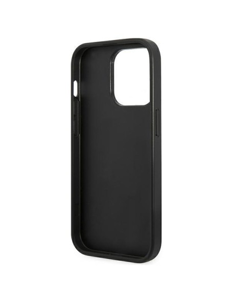 Guess 4G Metal Gold Logo dėklas, skirtas iPhone 14 Pro - pilkas Guess 4G Metal Gold Logo dėklas, skirtas iPhone 14 Pro - pilkas