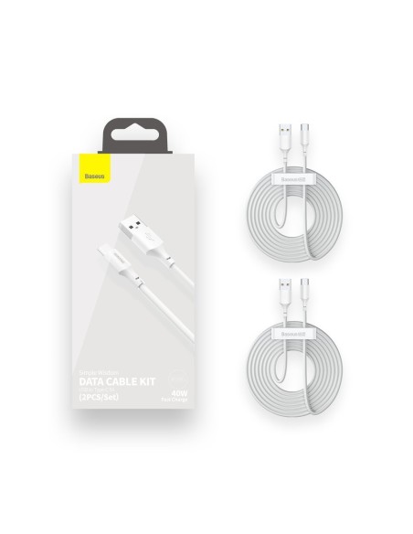 2x USB laidas USB-C greitas įkrovimas Maitinimo tiekimas Greitas įkrovimas 40 W 5 A 1,5 m baltas 2x USB laidas USB-C greitas įkrovimas Maitinimo tiekimas Greitas įkrovimas 40 W 5 A 1,5 m baltas
