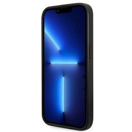 Guess GUHCP14XG4GFGR iPhone 14 Pro Max 6,7" pilkas/ pilkas kietas dėklas, 4G metalinis auksinis logotipas