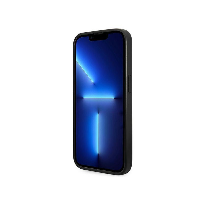 Guess GUHCP14XG4GFGR iPhone 14 Pro Max 6,7" pilkas/ pilkas kietas dėklas, 4G metalinis auksinis logotipas