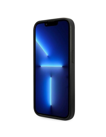 Guess GUHCP14XG4GFGR iPhone 14 Pro Max 6,7" pilkas/ pilkas kietas dėklas, 4G metalinis auksinis logotipas