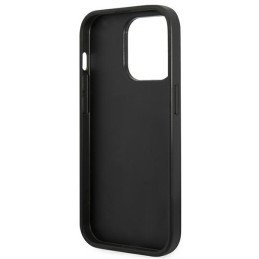 Guess GUHCP14XG4GFGR iPhone 14 Pro Max 6,7" pilkas/ pilkas kietas dėklas, 4G metalinis auksinis logotipas