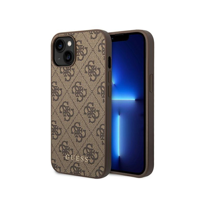 Guess GUHCP14MG4GFBR iPhone 14 Plus 6,7" rudas/ rudas kietas dėklas 4G metalinis auksinis logotipas