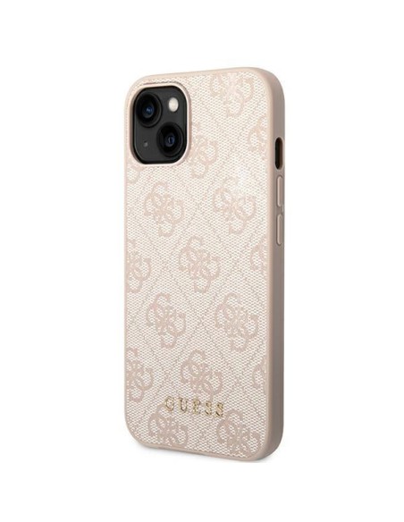 Guess GUHCP14SG4GFPI iPhone 14 6,1 colio rožinis/ rožinis kietas dėklas, 4G metalinis auksinis logotipas Guess GUHCP14SG4GFPI iPhone 14 6,1 colio rožinis/ rožinis kietas dėklas, 4G metalinis auksinis logotipas