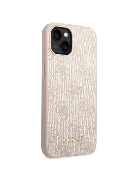 Guess GUHCP14SG4GFPI iPhone 14 6,1 colio rožinis/ rožinis kietas dėklas, 4G metalinis auksinis logotipas Guess GUHCP14SG4GFPI iPhone 14 6,1 colio rožinis/ rožinis kietas dėklas, 4G metalinis auksinis logotipas