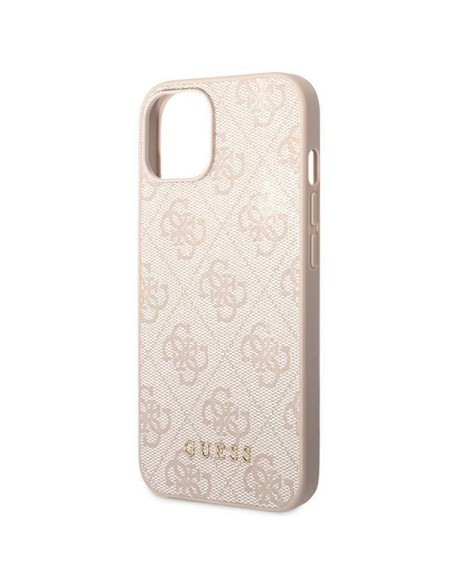 Guess GUHCP14SG4GFPI iPhone 14 6,1 colio rožinis/ rožinis kietas dėklas, 4G metalinis auksinis logotipas Guess GUHCP14SG4GFPI iPhone 14 6,1 colio rožinis/ rožinis kietas dėklas, 4G metalinis auksinis logotipas