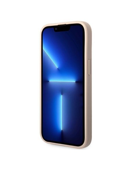 Guess 4G Metal Gold Logo dėklas iPhone 14 Plus - rožinis