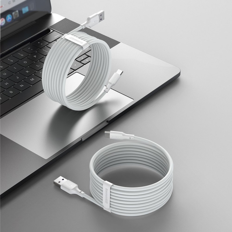 2x USB laidas USB-C greitas įkrovimas Maitinimo tiekimas Greitas įkrovimas 40 W 5 A 1,5 m baltas