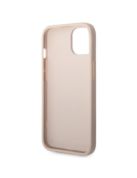 Guess 4G Metal Gold Logo dėklas iPhone 14 Plus - rožinis