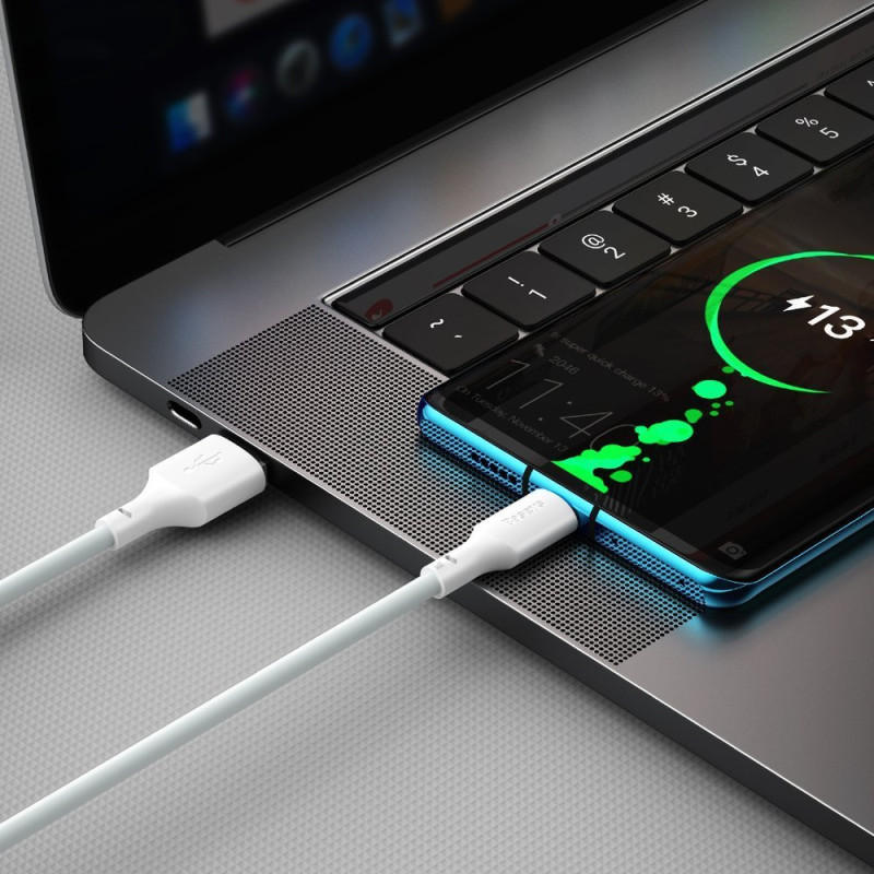 2x USB laidas USB-C greitas įkrovimas Maitinimo tiekimas Greitas įkrovimas 40 W 5 A 1,5 m baltas