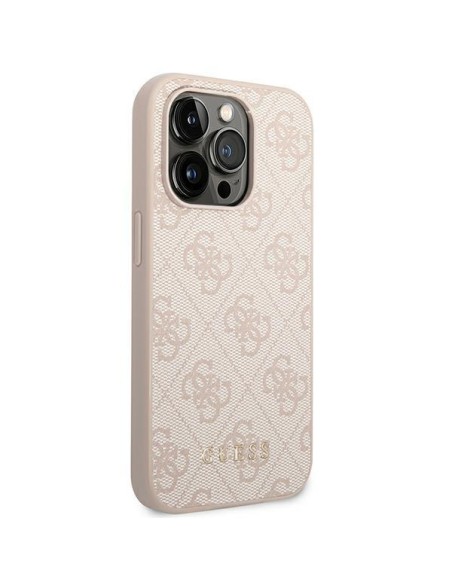 Guess 4G Metal Gold Logo dėklas, skirtas iPhone 14 Pro Max - rožinis Guess 4G Metal Gold Logo dėklas, skirtas iPhone 14 Pro Max - rožinis