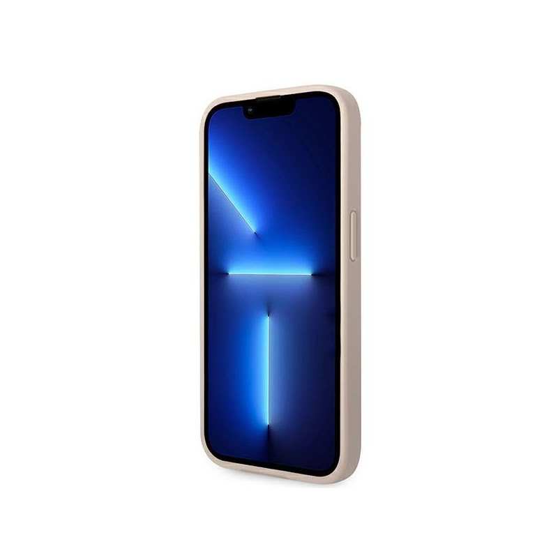 Guess 4G Metal Gold Logo dėklas, skirtas iPhone 14 Pro Max - rožinis
