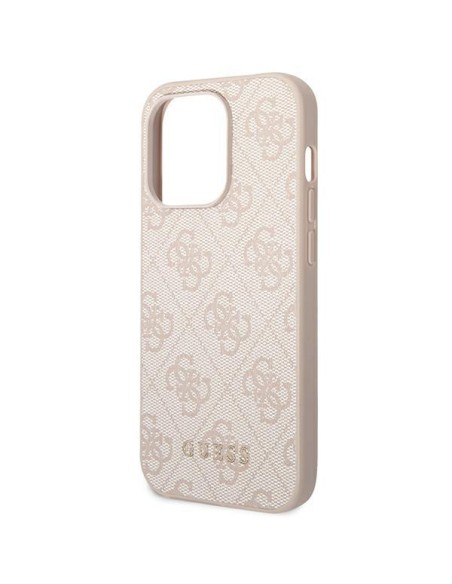 Guess 4G Metal Gold Logo dėklas, skirtas iPhone 14 Pro Max - rožinis Guess 4G Metal Gold Logo dėklas, skirtas iPhone 14 Pro Max - rožinis
