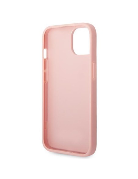 Guess Glitter Script dėklas iPhone 14 Plus - rožinis