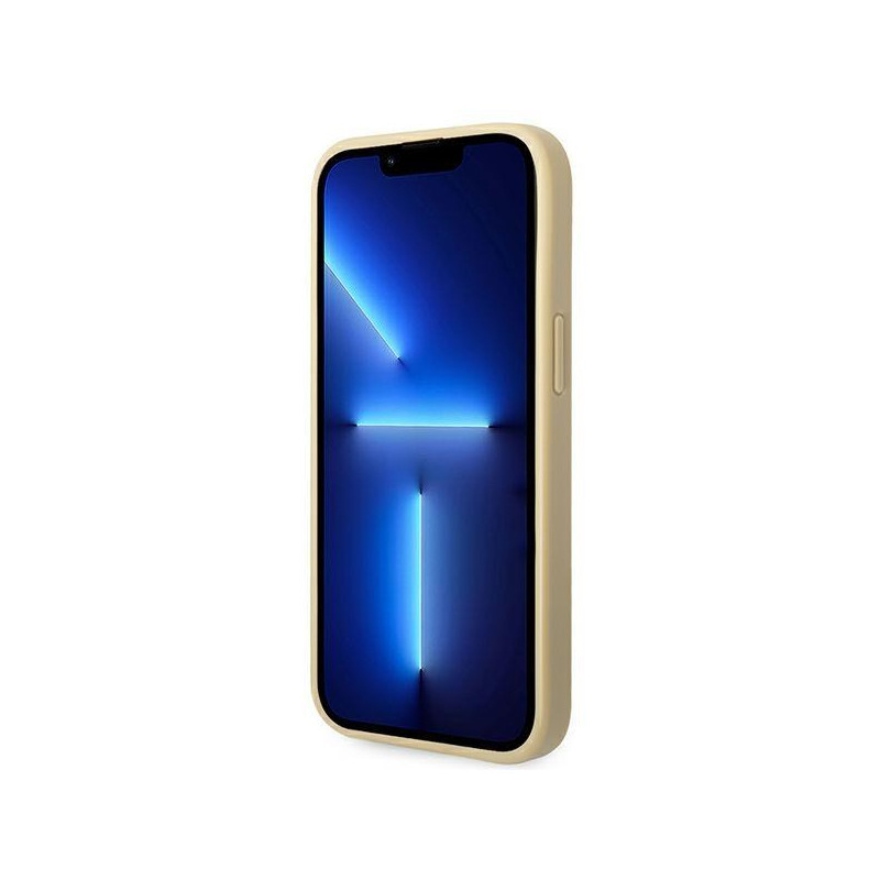 Guess Glitter Script dėklas iPhone 14 Plus - auksinis