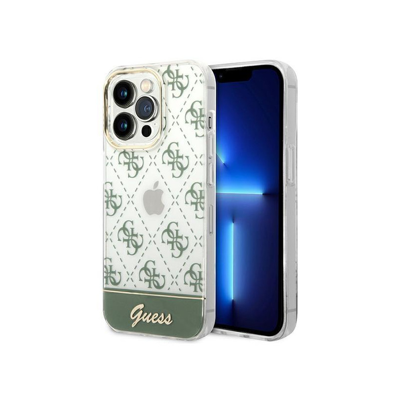 Guess GUHCP14XHG4MHA iPhone 14 Pro Max 6,7" chaki kieto dėklo 4G šablono scenarijus Guess GUHCP14XHG4MHA iPhone 14 Pro Max 6,7" chaki kieto dėklo 4G šablono scenarijus