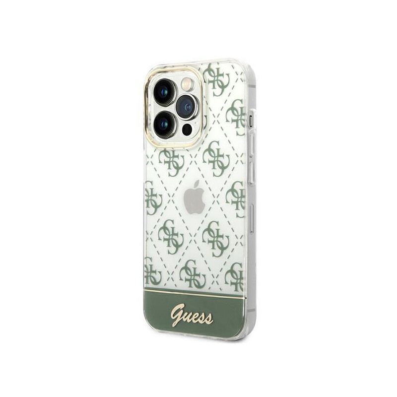 Guess GUHCP14XHG4MHA iPhone 14 Pro Max 6,7" chaki kieto dėklo 4G šablono scenarijus