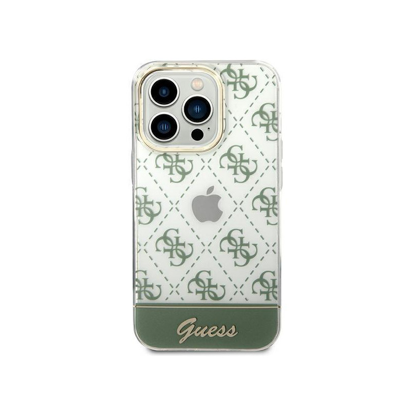 Guess GUHCP14XHG4MHA iPhone 14 Pro Max 6,7" chaki kieto dėklo 4G šablono scenarijus