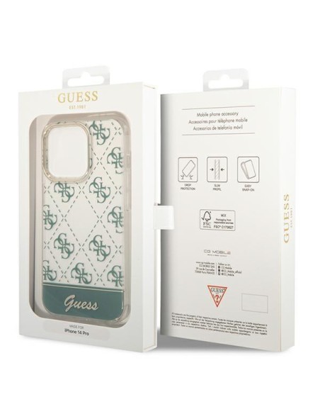 Guess GUHCP14XHG4MHA iPhone 14 Pro Max 6,7" chaki kieto dėklo 4G šablono scenarijus Guess GUHCP14XHG4MHA iPhone 14 Pro Max 6,7" chaki kieto dėklo 4G šablono scenarijus