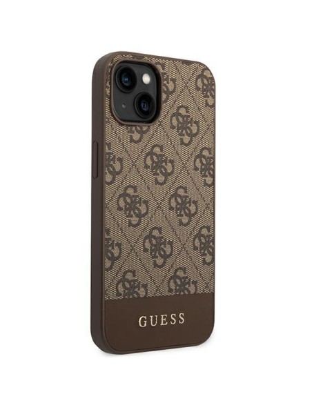 Guess GHUHCP14SG4GLBR iPhone 14 6,1 colio rudas/ rudas kietas dėklas 4G Stripe Collection Guess GHUHCP14SG4GLBR iPhone 14 6,1 colio rudas/ rudas kietas dėklas 4G Stripe Collection
