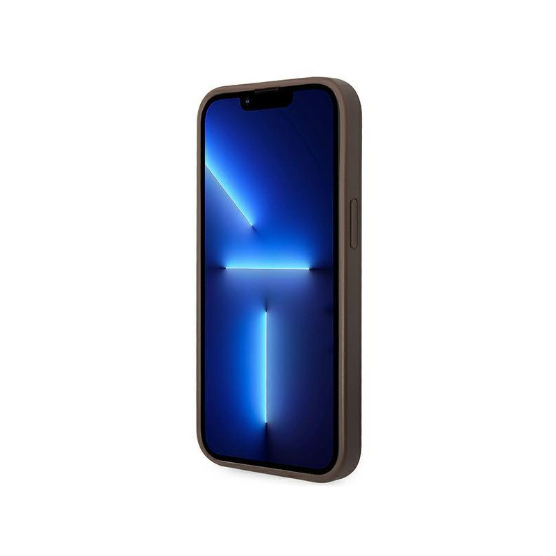 Guess GHUHCP14SG4GLBR iPhone 14 6,1 colio rudas/ rudas kietas dėklas 4G Stripe Collection