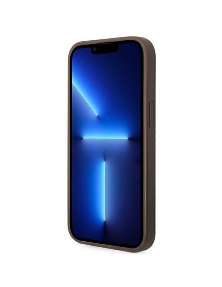Guess GHUHCP14SG4GLBR iPhone 14 6,1 colio rudas/ rudas kietas dėklas 4G Stripe Collection Guess GHUHCP14SG4GLBR iPhone 14 6,1 colio rudas/ rudas kietas dėklas 4G Stripe Collection