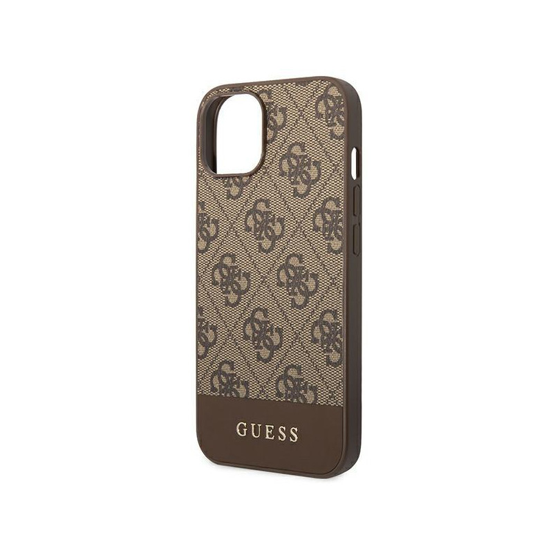 Guess GHUHCP14SG4GLBR iPhone 14 6,1 colio rudas/ rudas kietas dėklas 4G Stripe Collection