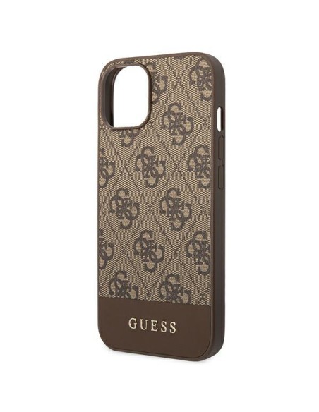 Guess GHUHCP14SG4GLBR iPhone 14 6,1 colio rudas/ rudas kietas dėklas 4G Stripe Collection Guess GHUHCP14SG4GLBR iPhone 14 6,1 colio rudas/ rudas kietas dėklas 4G Stripe Collection