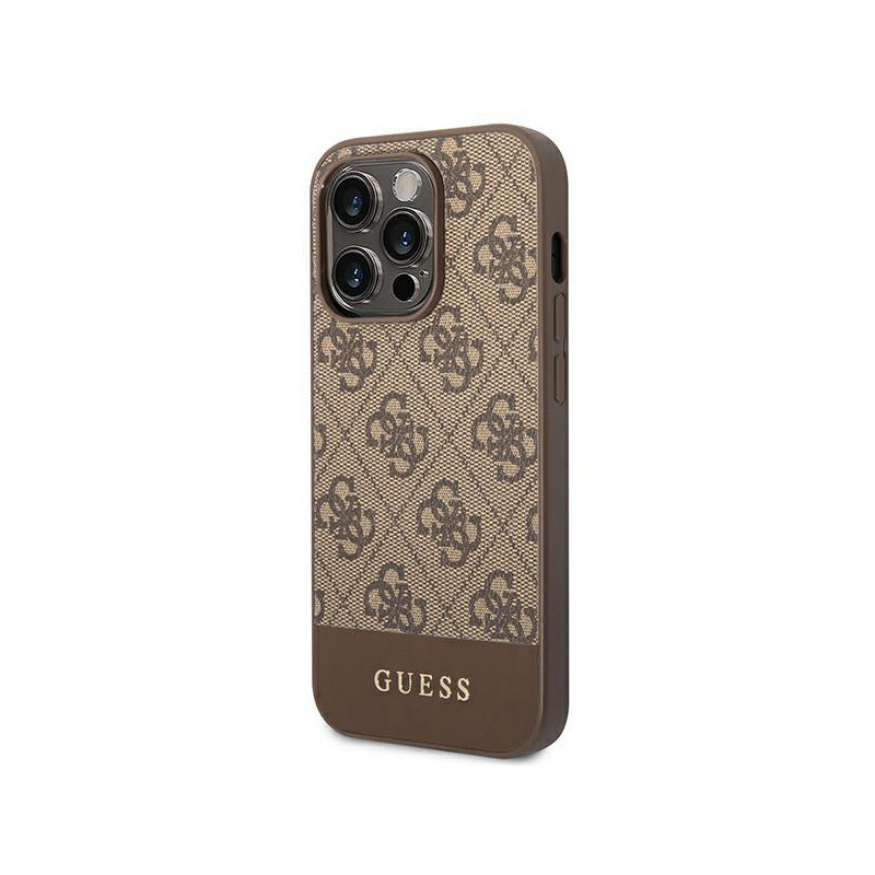 Guess GUHCP14XG4GLBR iPhone 14 Pro Max 6,7" rudas/ rudas kietas dėklas 4G Stripe Collection