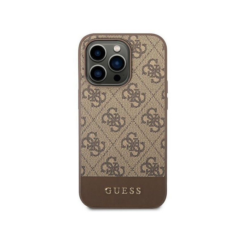 Guess GUHCP14XG4GLBR iPhone 14 Pro Max 6,7" rudas/ rudas kietas dėklas 4G Stripe Collection
