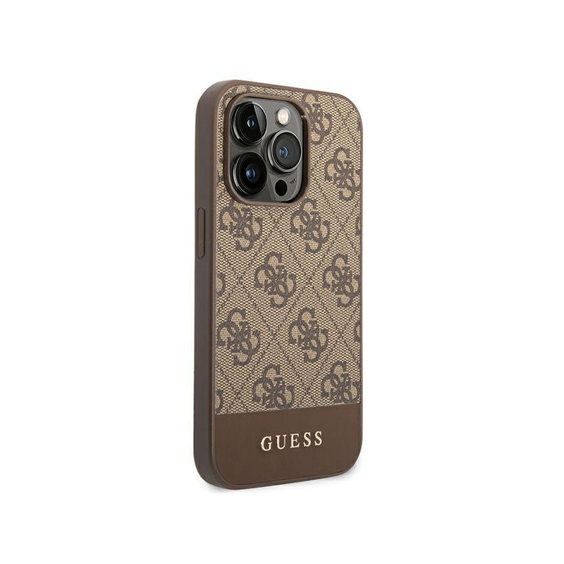 Guess GUHCP14XG4GLBR iPhone 14 Pro Max 6,7" rudas/ rudas kietas dėklas 4G Stripe Collection