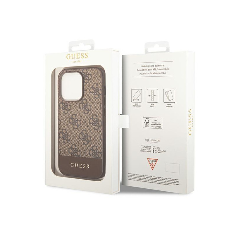Guess GUHCP14XG4GLBR iPhone 14 Pro Max 6,7" rudas/ rudas kietas dėklas 4G Stripe Collection