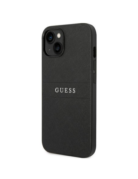 Guess Saffiano Strap dėklas iPhone 14 Plus - juodas Guess Saffiano Strap dėklas iPhone 14 Plus - juodas
