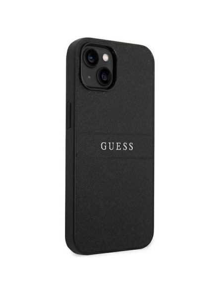 Guess Saffiano Strap dėklas iPhone 14 Plus - juodas Guess Saffiano Strap dėklas iPhone 14 Plus - juodas