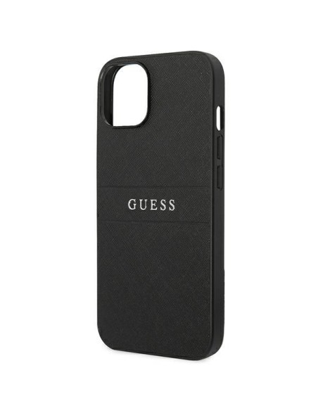 Guess Saffiano Strap dėklas iPhone 14 Plus - juodas Guess Saffiano Strap dėklas iPhone 14 Plus - juodas