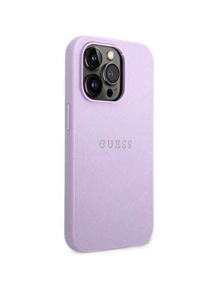 Guess Saffiano Strap dėklas, skirtas iPhone 14 Pro - violetinė Guess Saffiano Strap dėklas, skirtas iPhone 14 Pro - violetinė