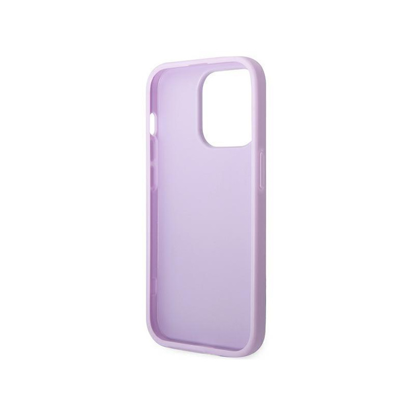 Guess Saffiano Strap dėklas, skirtas iPhone 14 Pro - violetinė