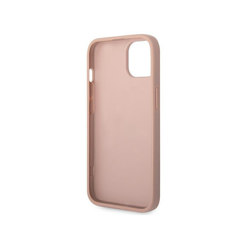 Guess Saffiano Strap dėklas iPhone 14 Plus - rožinis