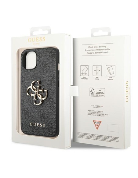 Guess 4G Big Metal Logo dėklas, skirtas iPhone 14 Plus - pilkas Guess 4G Big Metal Logo dėklas, skirtas iPhone 14 Plus - pilkas
