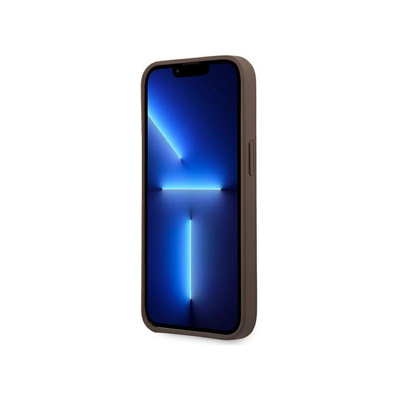 Guess 4G Big Metal Logo dėklas, skirtas iPhone 14 Pro - rudas