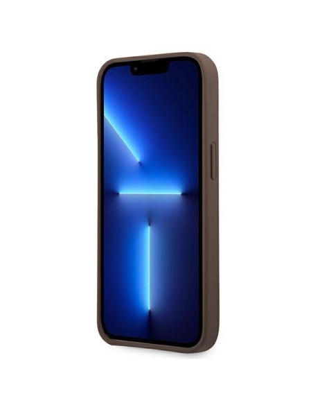 Guess 4G Big Metal Logo dėklas, skirtas iPhone 14 Pro - rudas Guess 4G Big Metal Logo dėklas, skirtas iPhone 14 Pro - rudas
