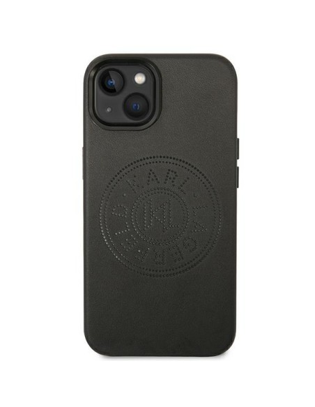 Karl Lagerfeld odinis perforuotas logotipo dėklas iPhone 14 Plus - juodas