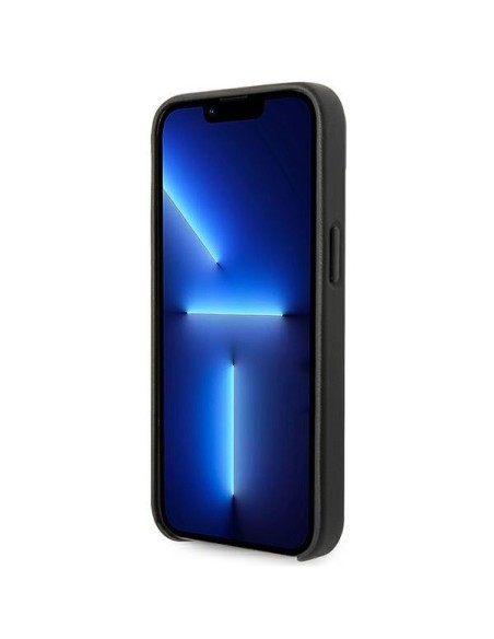 Karl Lagerfeld odinis perforuotas logotipo dėklas iPhone 14 Plus - juodas