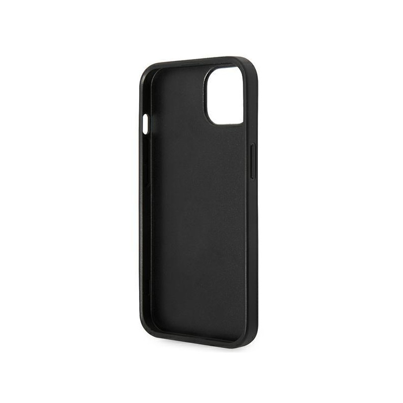 Karl Lagerfeld Saffiano Choupette Head Patch dėklas iPhone 14 Plus - juodas
