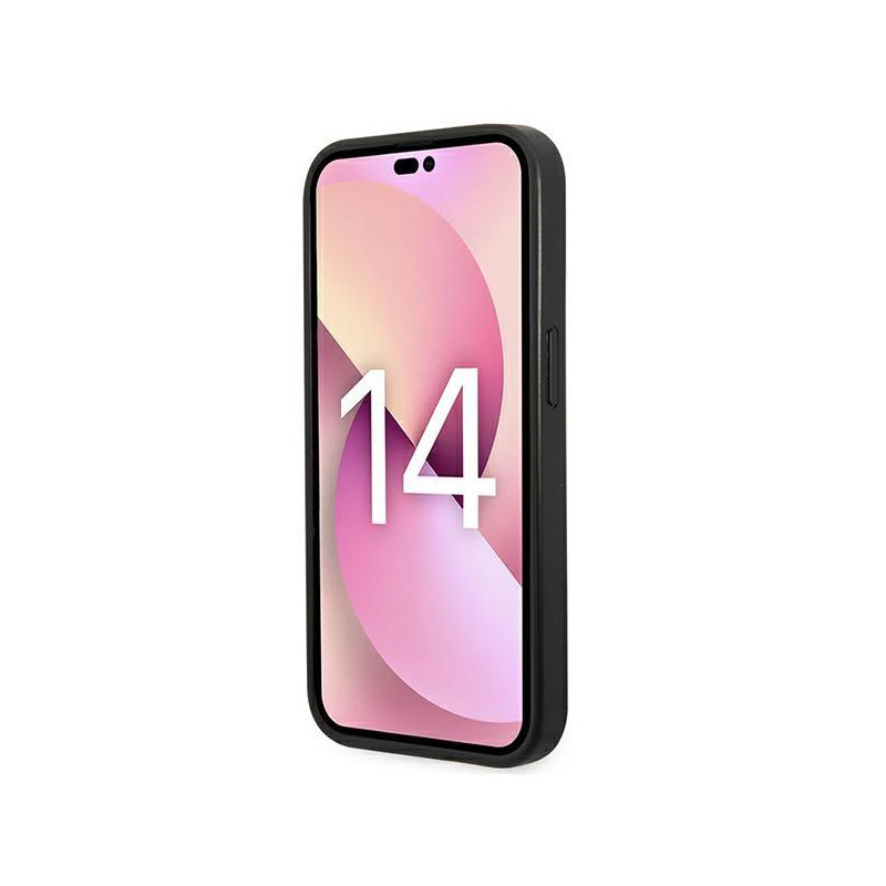 Karl Lagerfeld Saffiano Choupette Head Patch dėklas iPhone 14 Pro - juodas