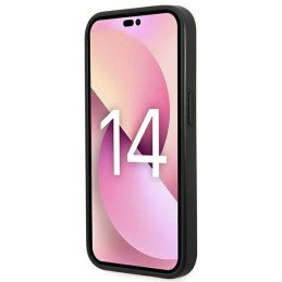 Karl Lagerfeld Saffiano Choupette Head Patch dėklas iPhone 14 Pro - sidabrinis