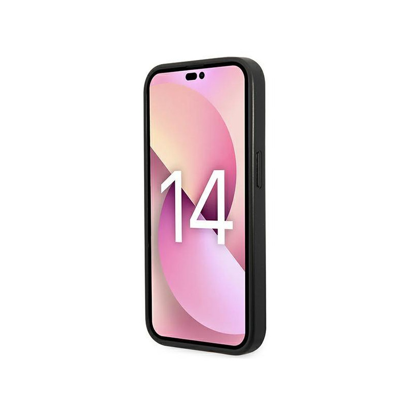 Karl Lagerfeld Saffiano Choupette Head Patch dėklas iPhone 14 Pro - sidabrinis