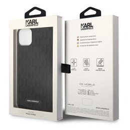 Karl Lagerfeld 3D Monogram dėklas iPhone 14 Plus - juodas