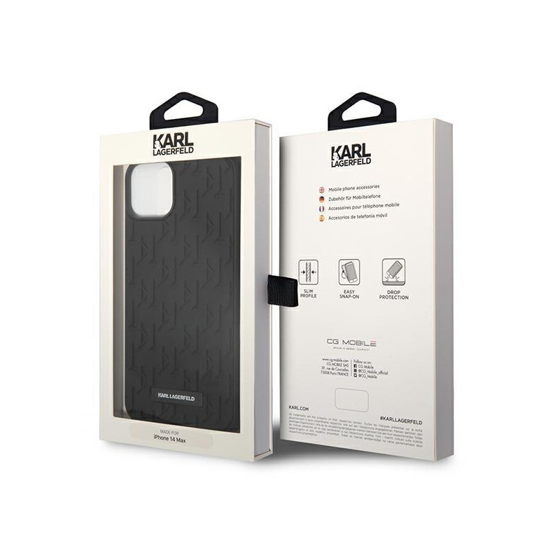 Karl Lagerfeld 3D Monogram dėklas iPhone 14 Plus - juodas